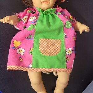 Charming Doll with Pink and Green Floral Dress